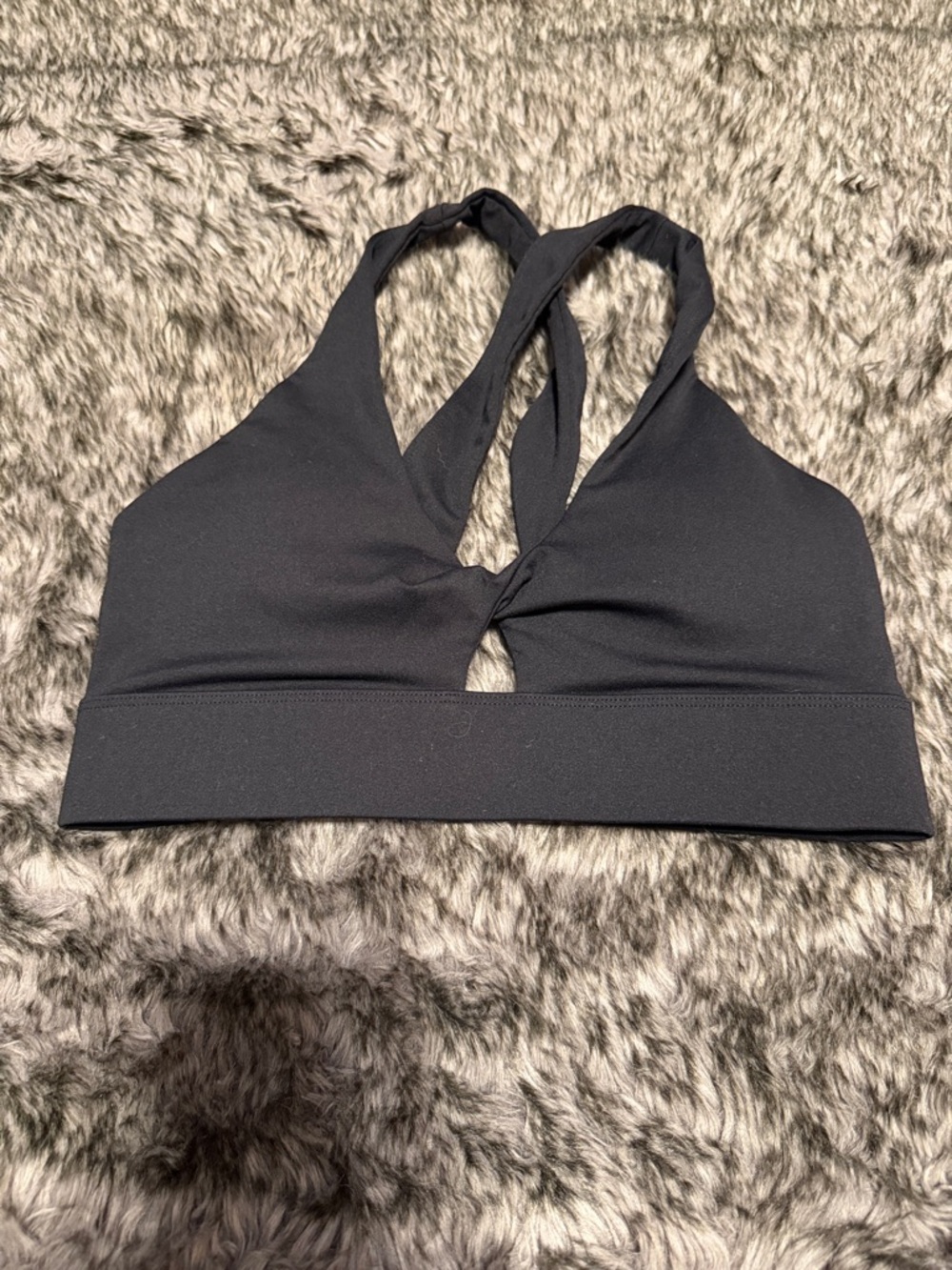 Fabletics Black Twist-Front Sports Bra